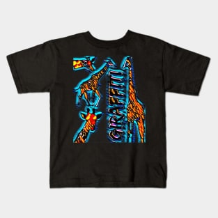 Giraffiti Cute Giraffe Graffiti African Animal Street Art Kids T-Shirt